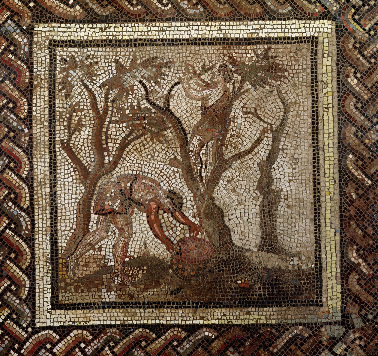 Høst druer, fra Saint-Romain-en-Gal (mosaik) af Roman