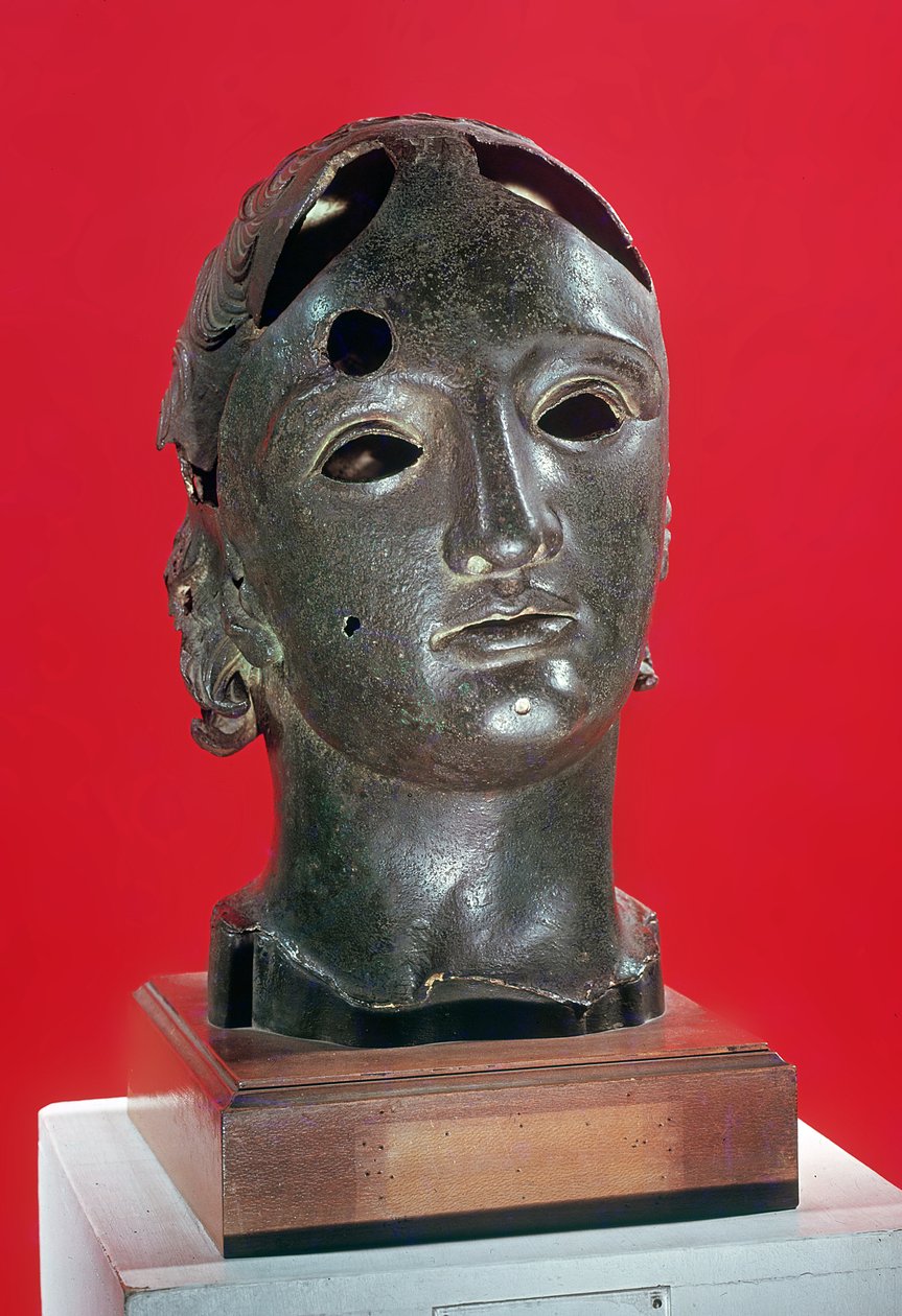 Hoved af Apollo, fra Nimes, 1.-2. århundrede (bronze) af Roman