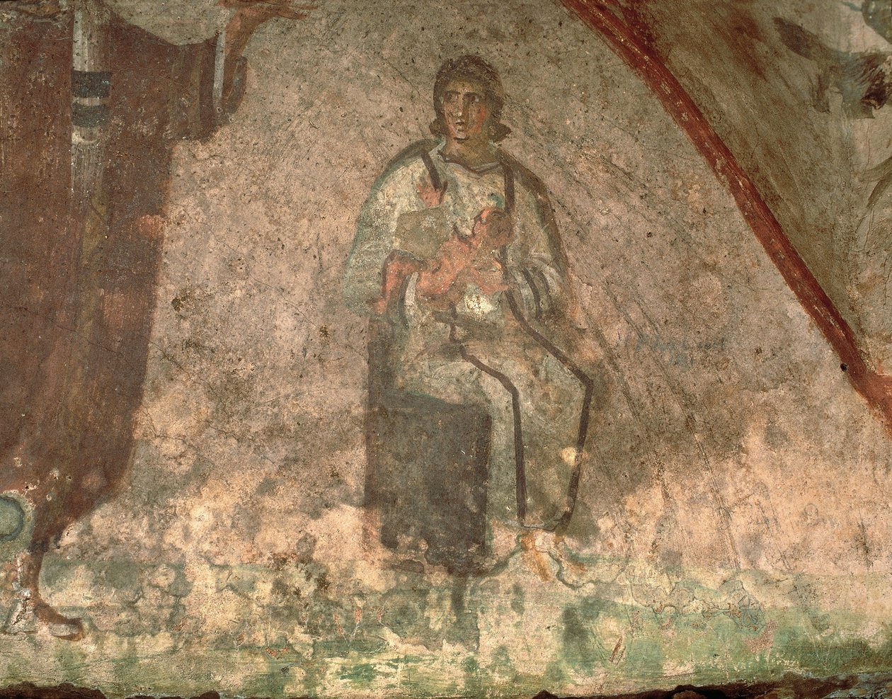 Mor og barn, Cubiculum of the Velatio (fresco) af Roman