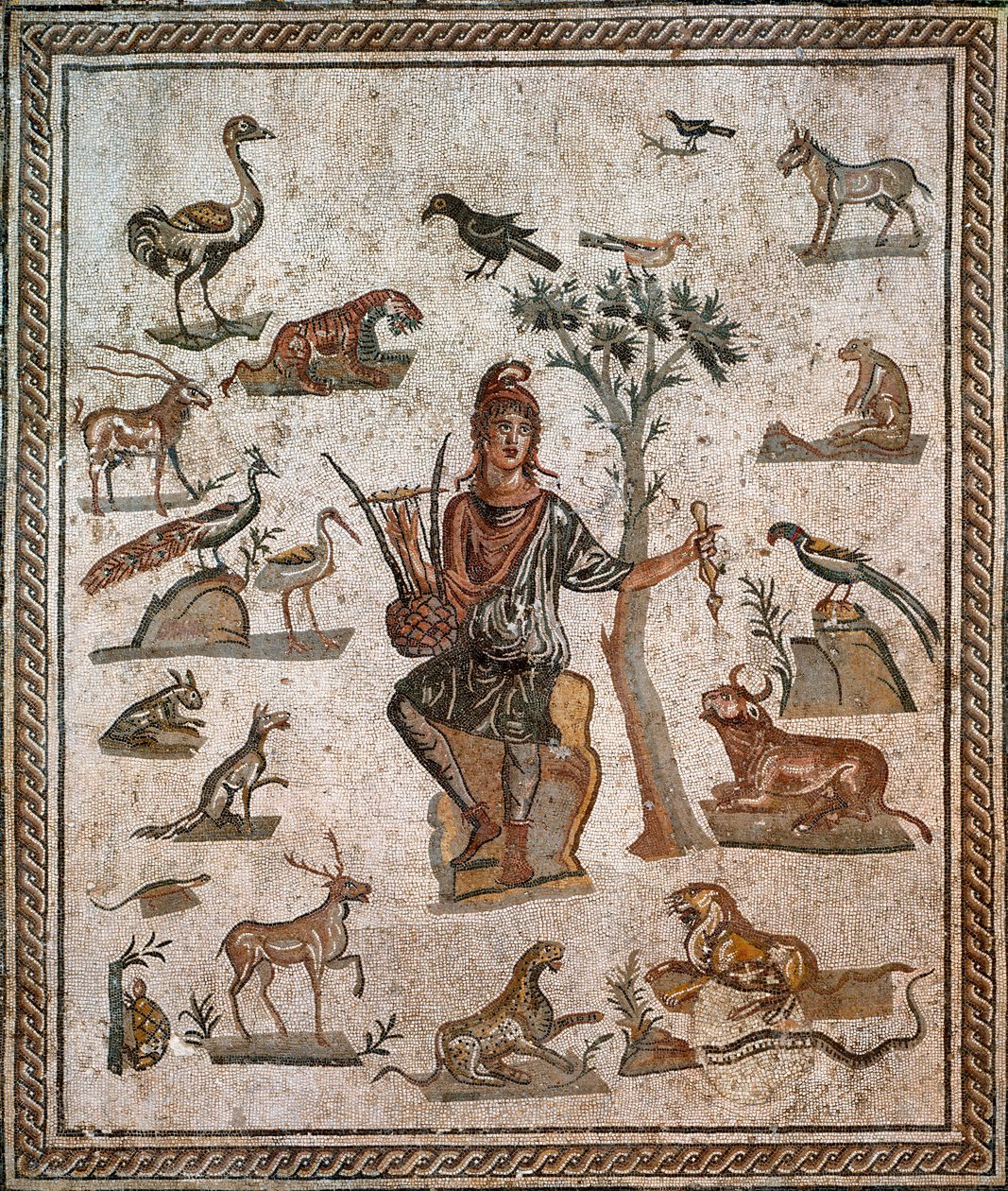 Orpheus omgivet af dyr, 2. århundrede af Roman