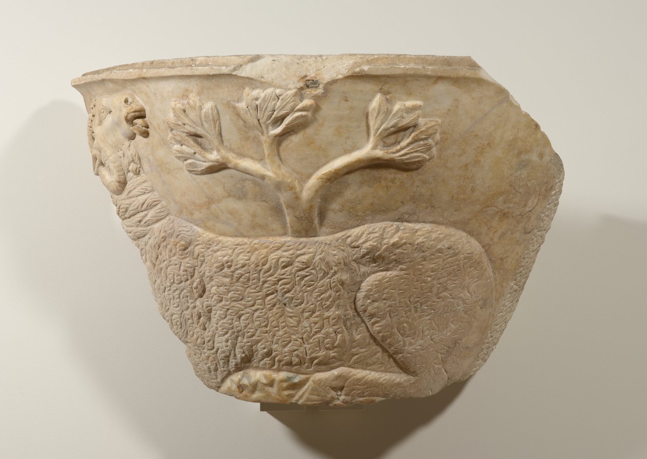 Sarkofagfragment, 3. århundrede (marmor) af Roman