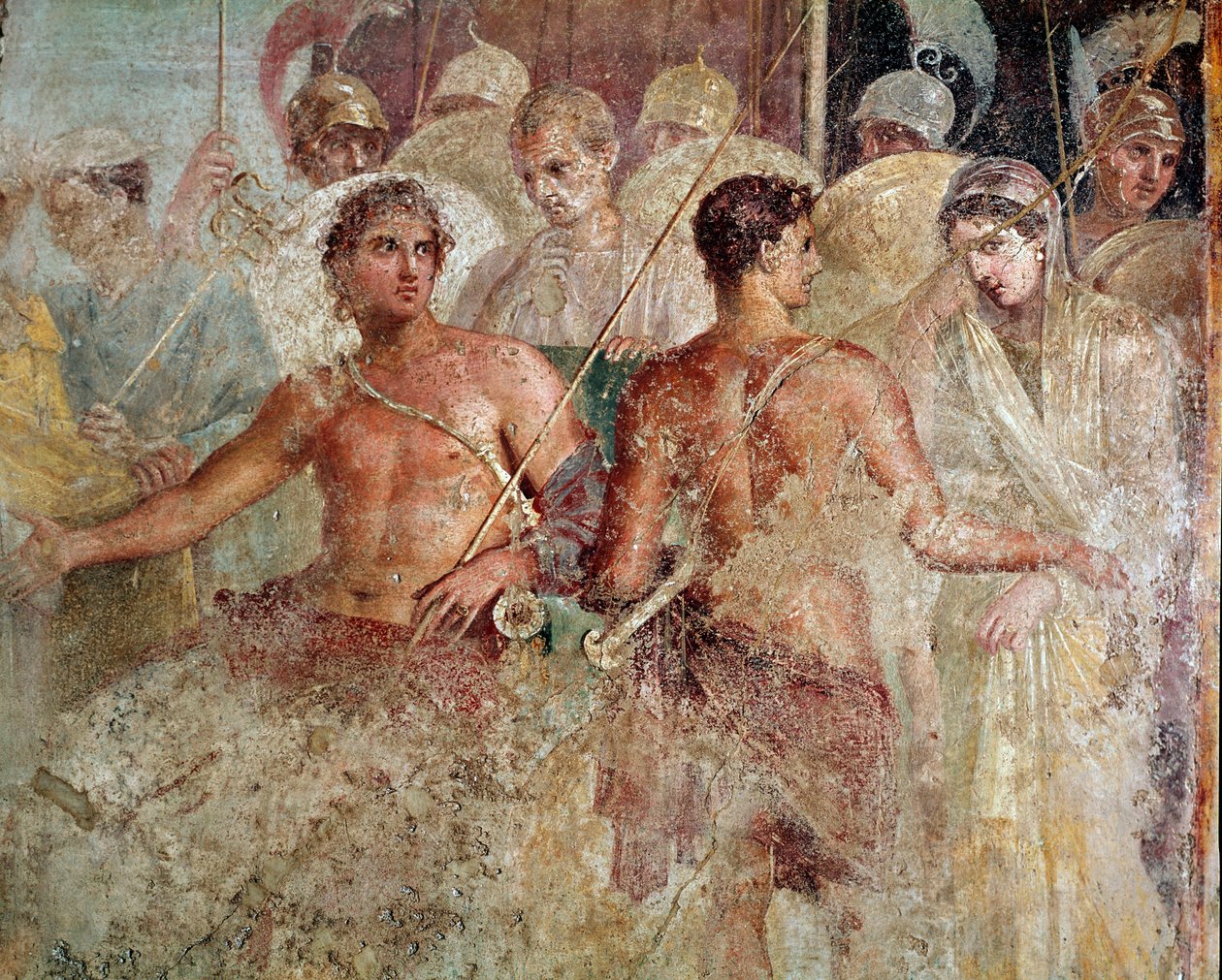 Achilleus og Brise er farvel (fresko af Roman