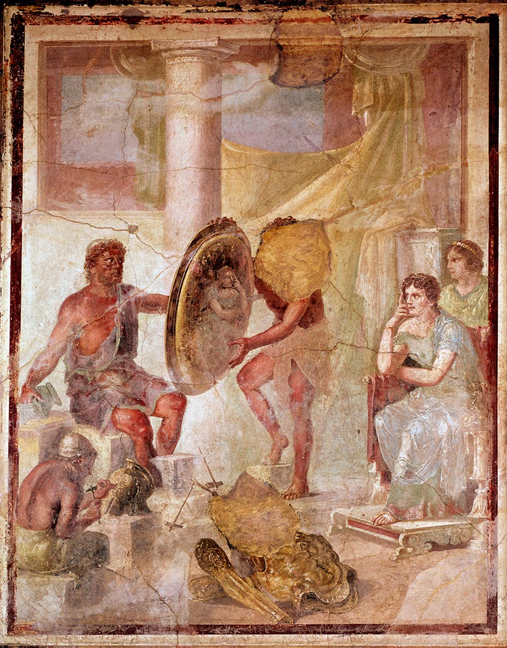Thetis ved Vulcans smedje (fresco af Roman