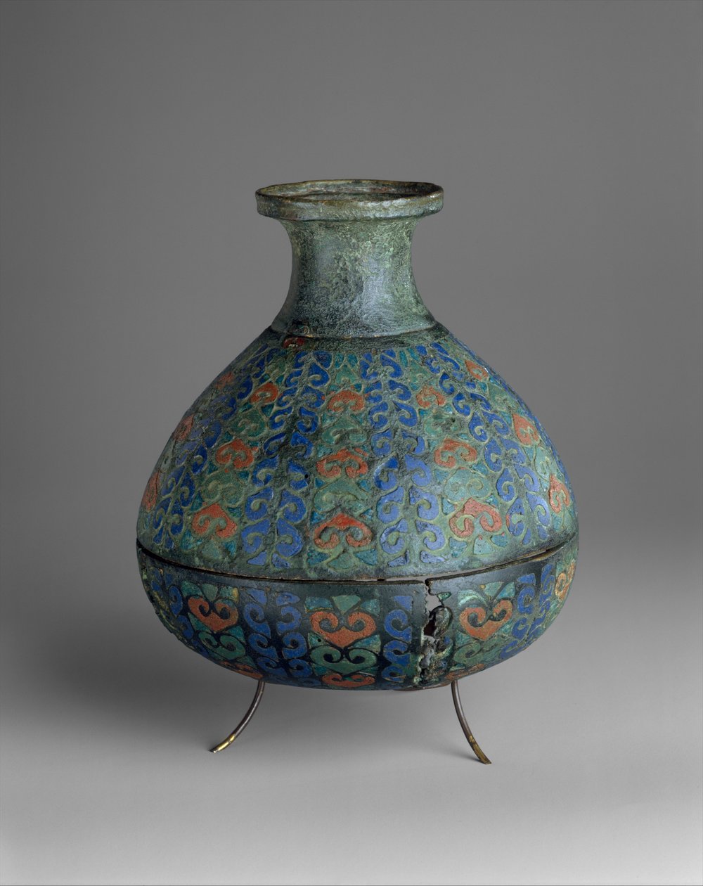 Vase, 250–300 e.Kr. (champlevé emalje og kobberlegering) af Roman