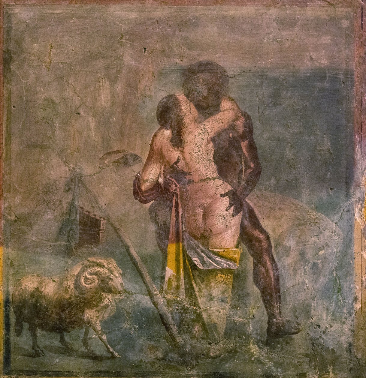 Galatea og Polyphemus, 1. århundrede. af Roman Pompeian wall painting.
