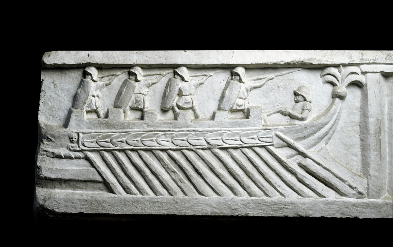 Et krigsskib (lavt relief) af Roman Roman