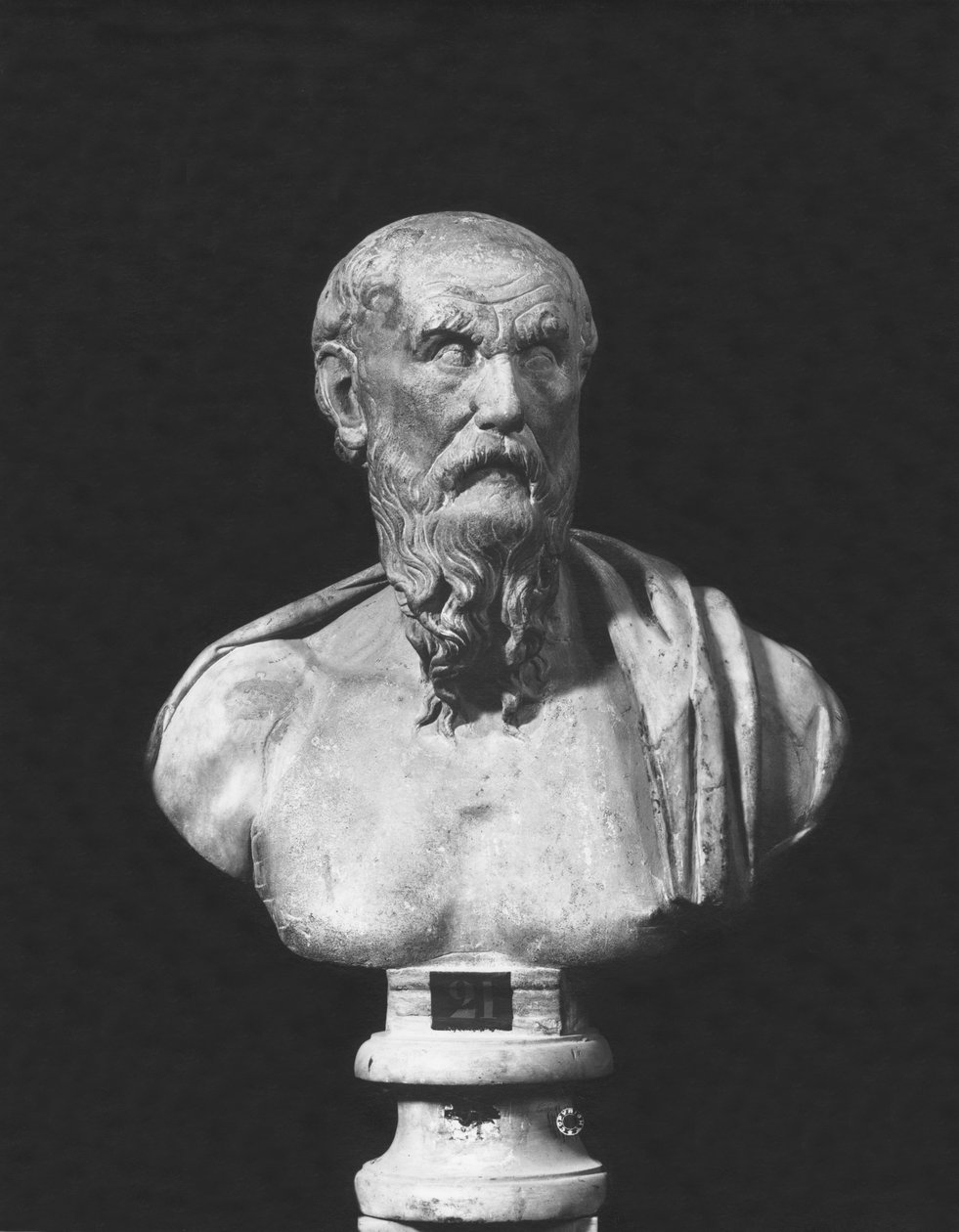Buste af Diogenes (marmor) af Roman Roman