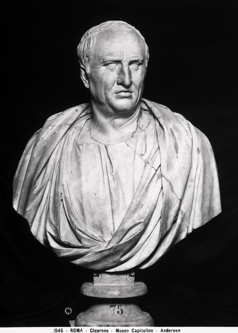 Buste af Marcus Tullius Cicero (marmor) af Roman Roman