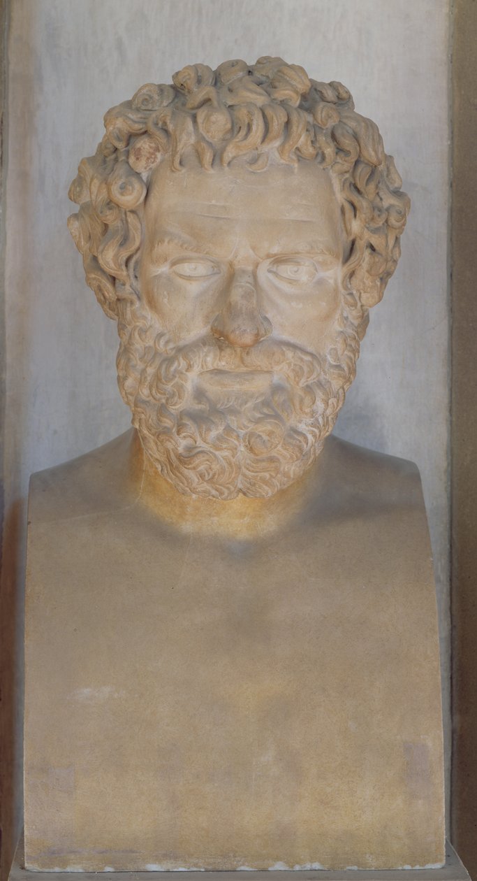 Buste af Sophocles (marmor) af Roman Roman