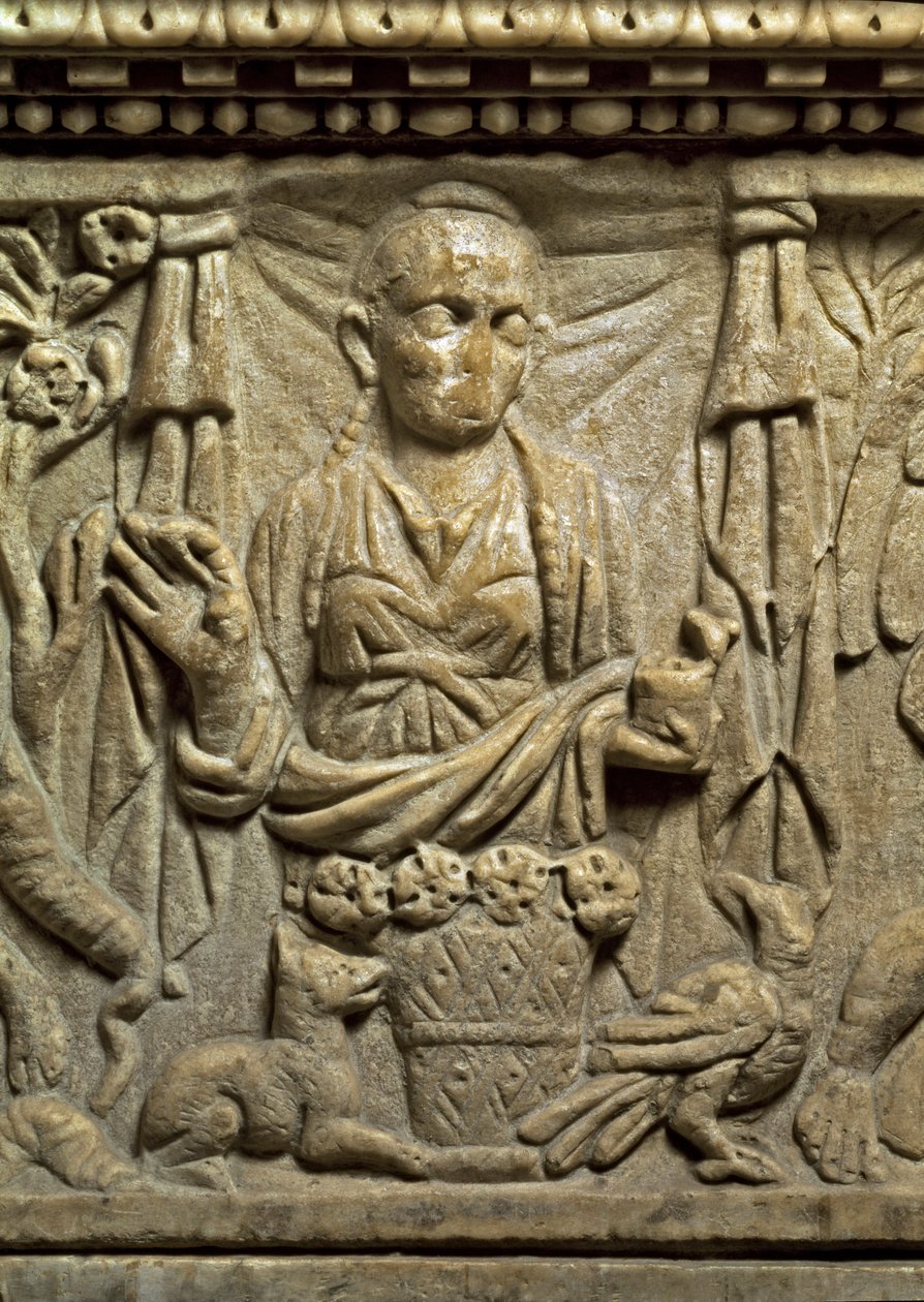 Repræsentation af en blomsterhandler (relief) af Roman Roman