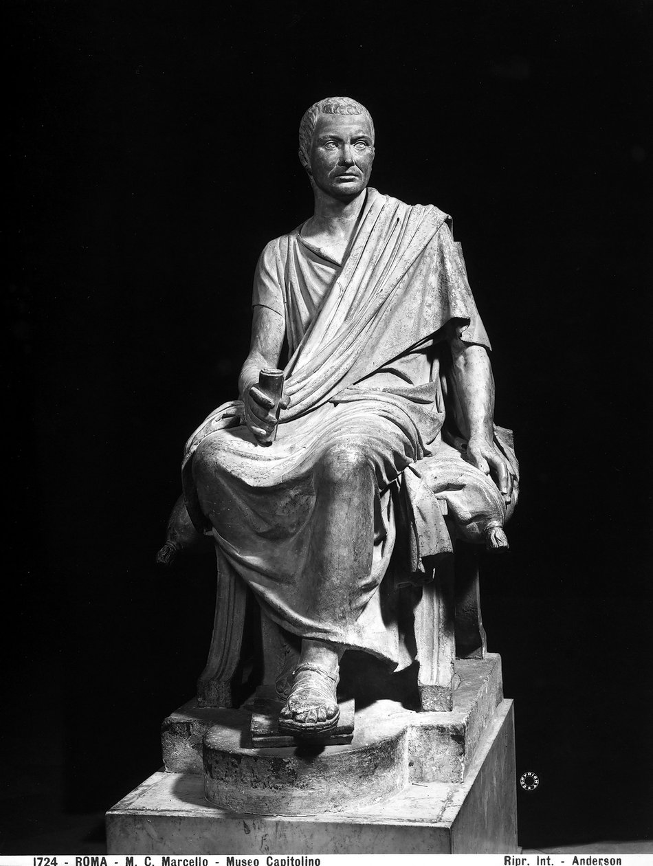 Statue af Marcus Claudius Marcellus (ca. 268-208 f.Kr.) (marmor) af Roman Roman