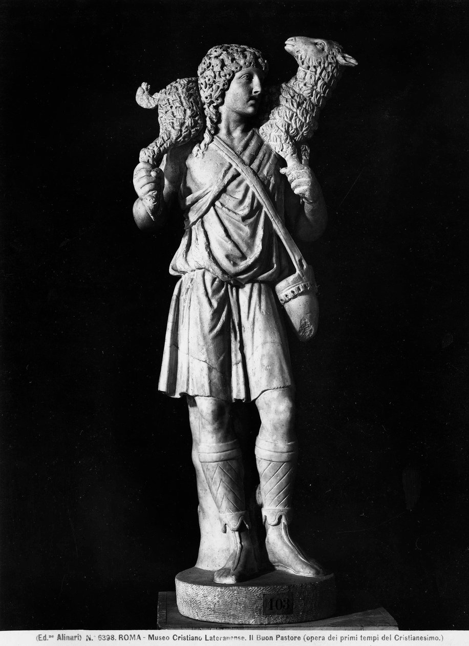 Den gode hyrde (marmor) af Roman Roman