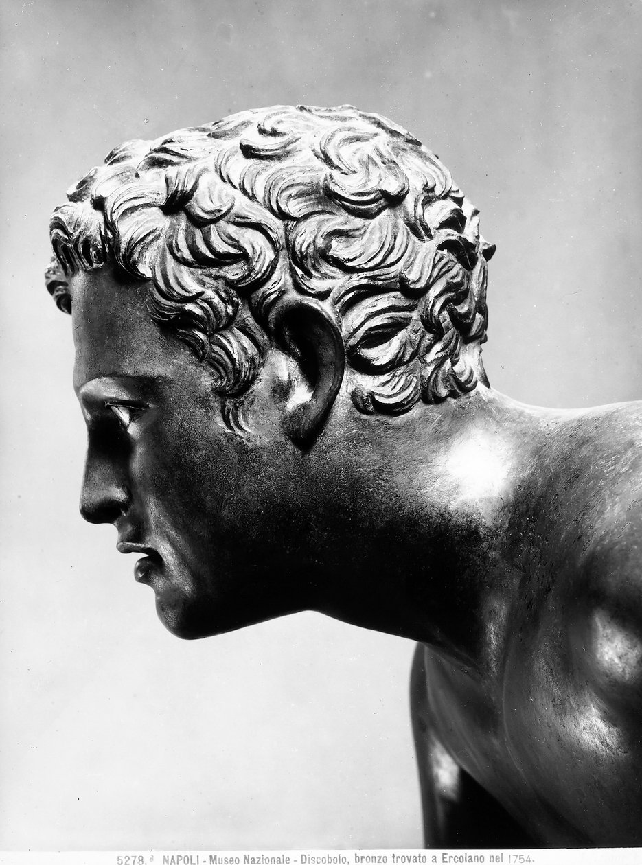 Discobolusens forgyldte bronzeflade af Roman Roman