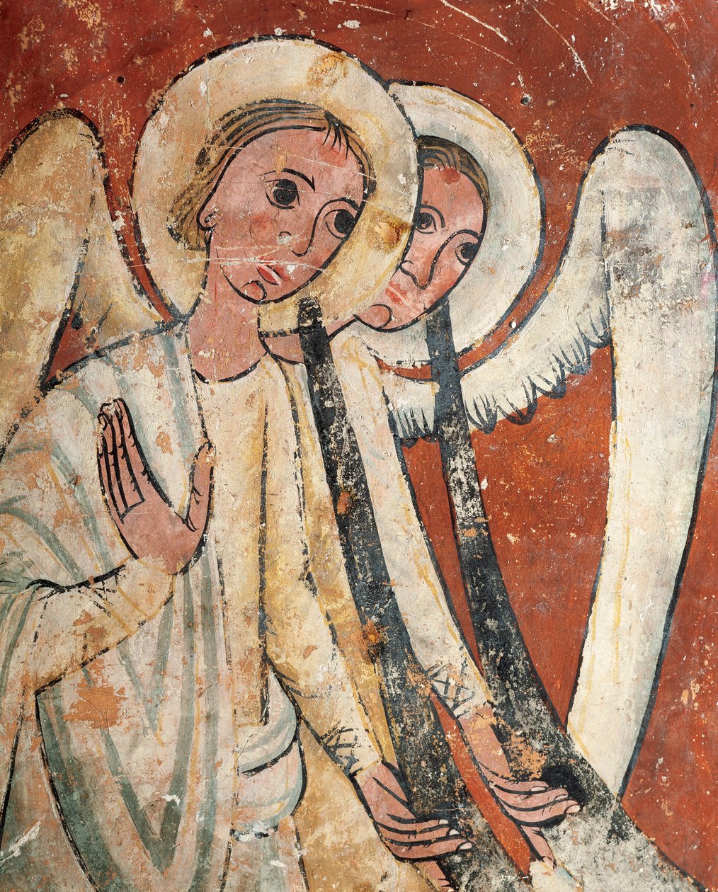 Engle med store trompeter under den endelige dom af Romanesque