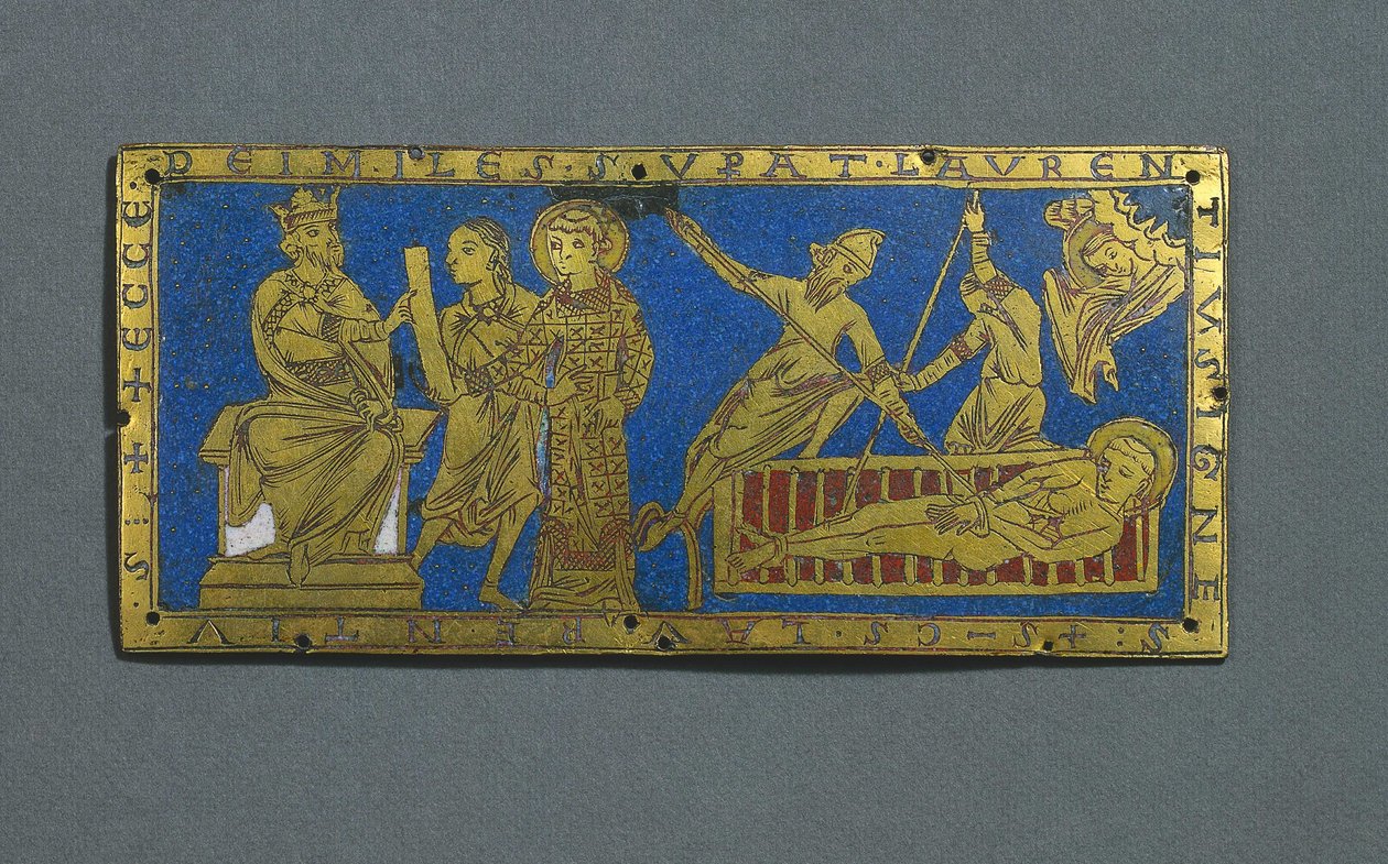 Fordømmelse og martyrium af Saint Lawrence, c.1180 af Romanesque