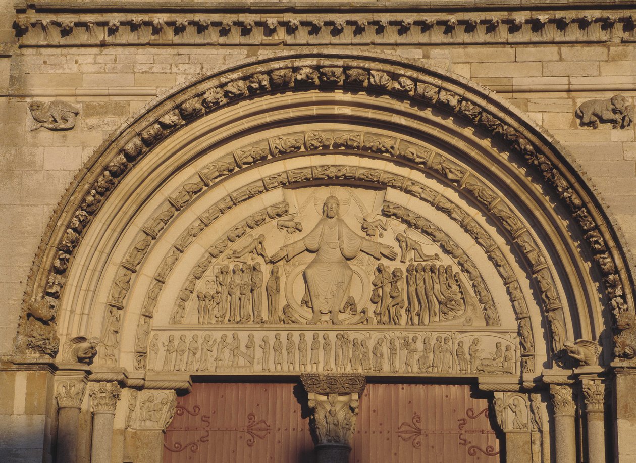 Vezelay Cathedral Tympanum (Yonne 89) af Romanesque