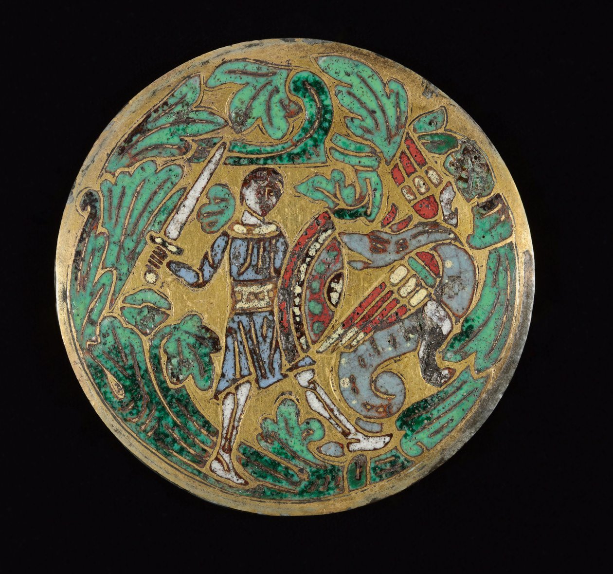 Kriger, der kæmper mod en drage, ca. 1170-1180 af Romanesque