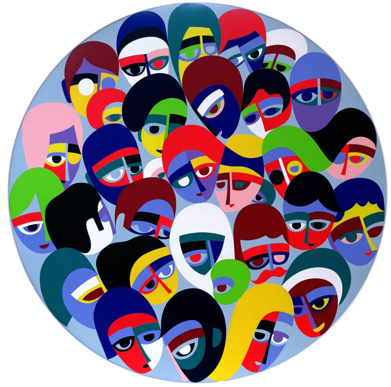 We the Peoples... 1984 (akryl om bord) af Ron Waddams