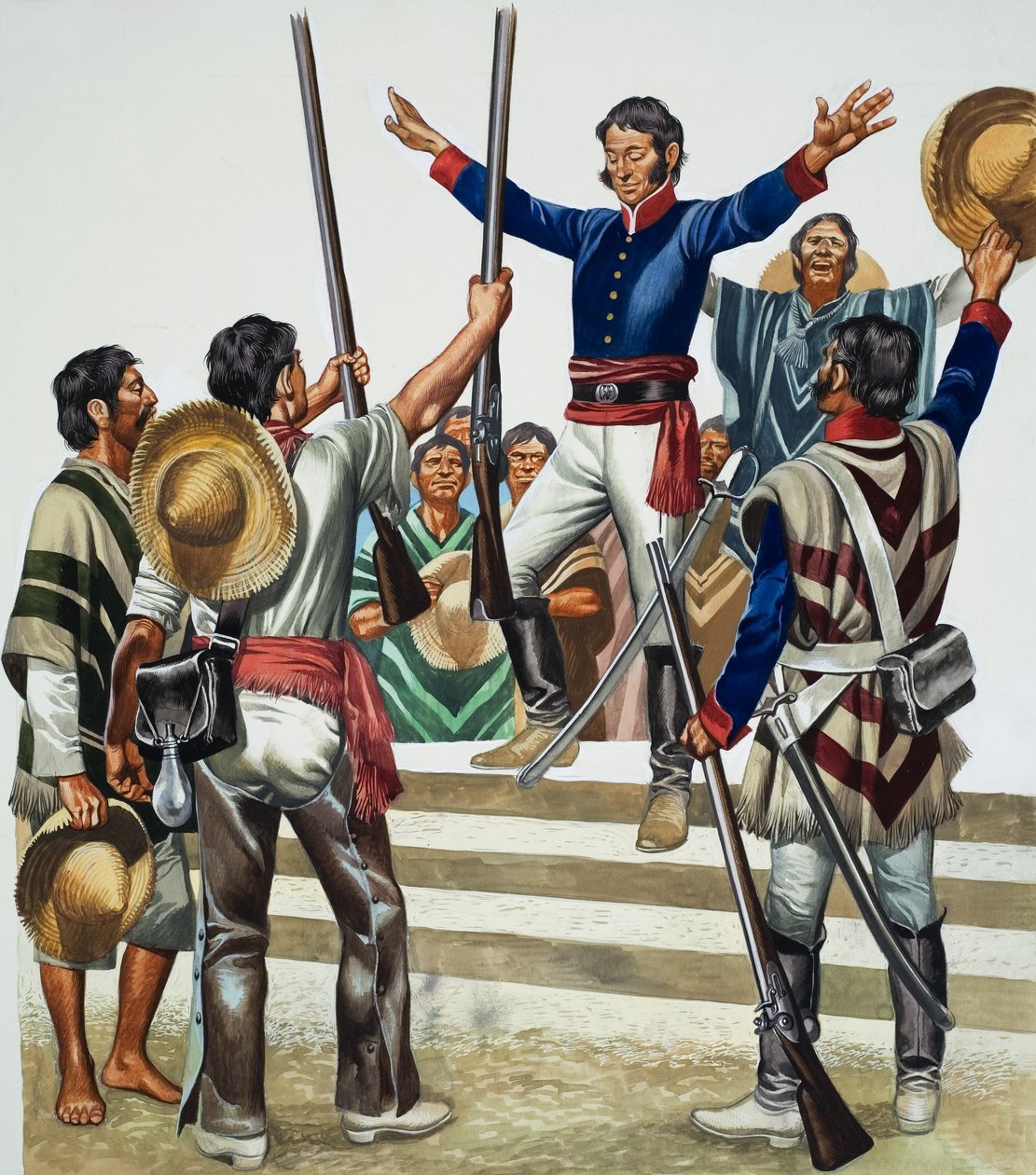 Agustin de Iturbide (1783-1824) (gouache på papir) af Ron Embleton