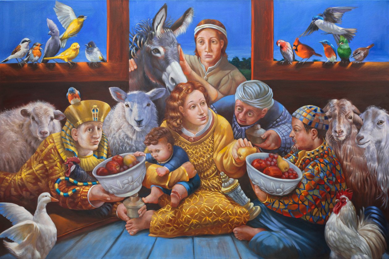 The Epiphany, 2017 (olie på lærred) af Rosemarie Adcock