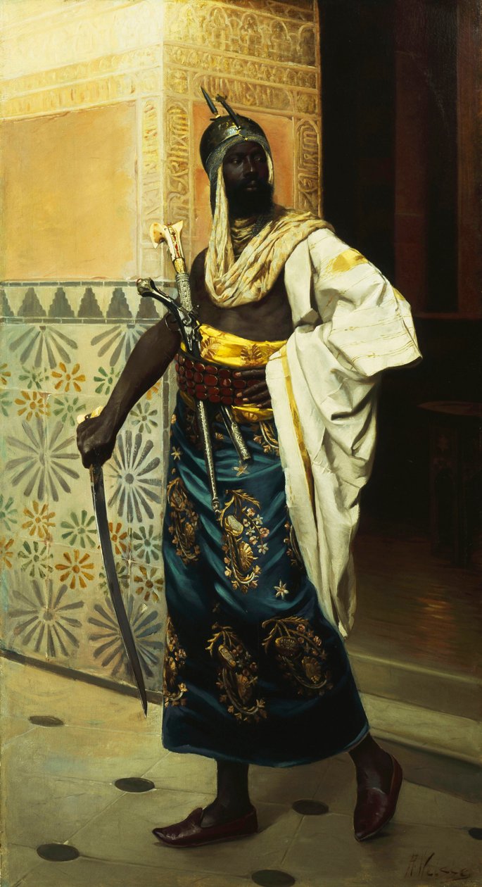 Nubian Guard (olie på lærred) af Roudolf Weisse
