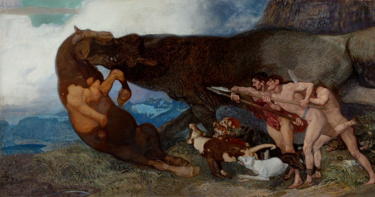 Kæmper med et monster, 1903 af Rudolf Jettmar