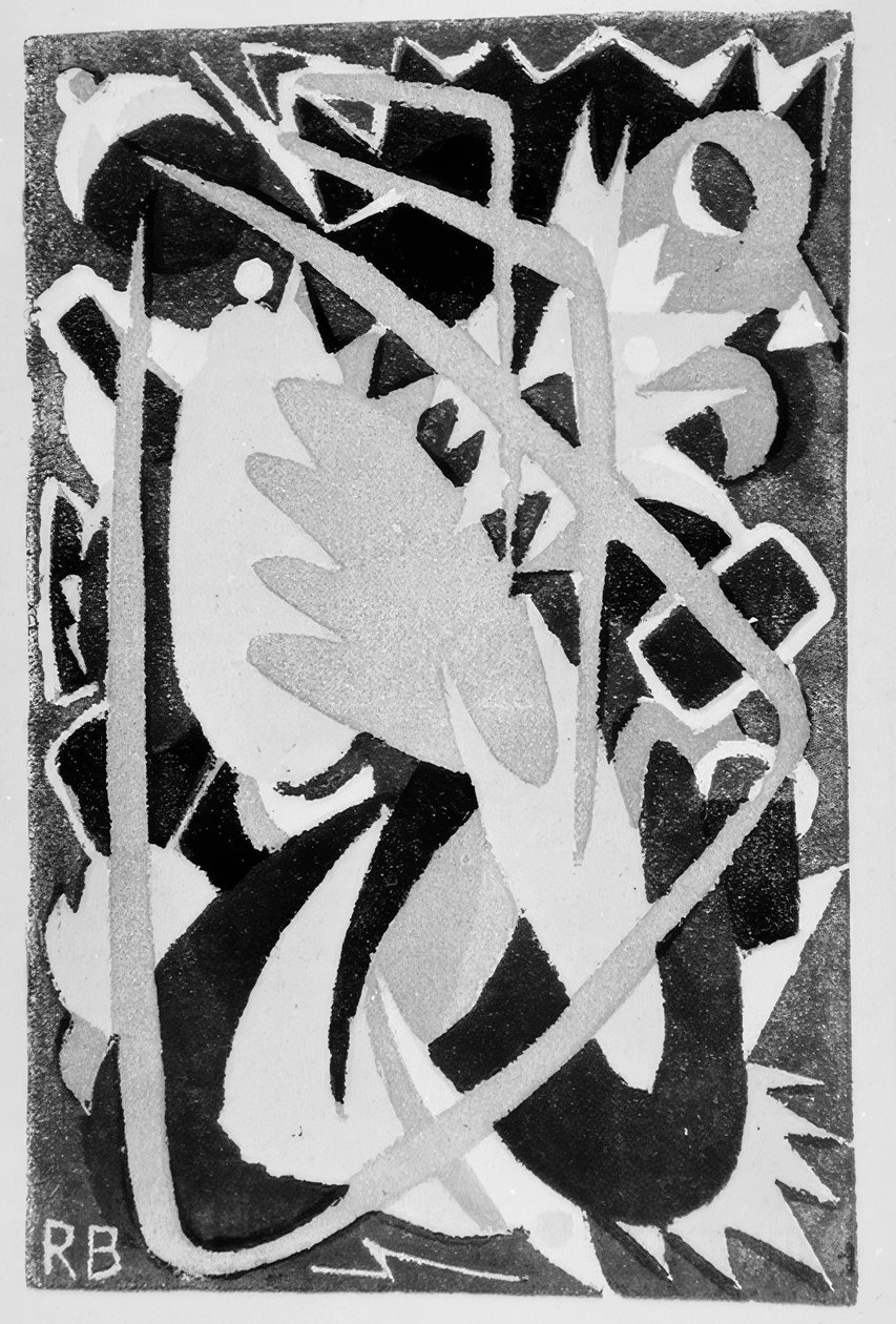 Uden titel (abstrakt komposition) af Rudolf Bauer