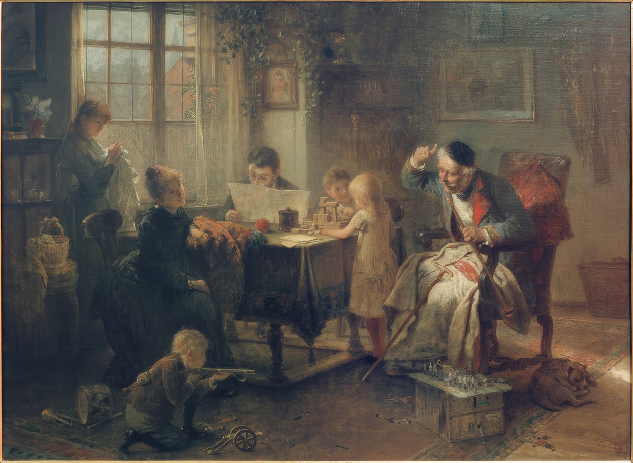 Familiescene af Rudolf Hausleithner