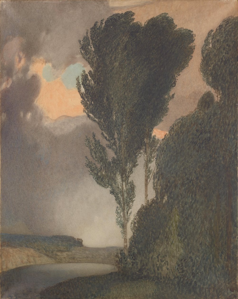 Stormfuldt landskab af Rudolf Jettmar