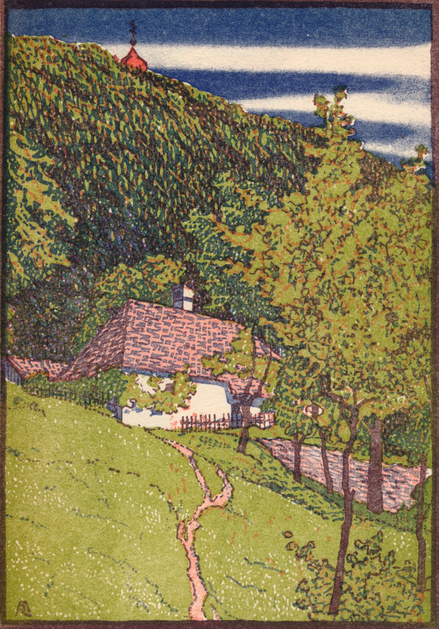 Et farvet træstik, c1910 af Rudolf Junk