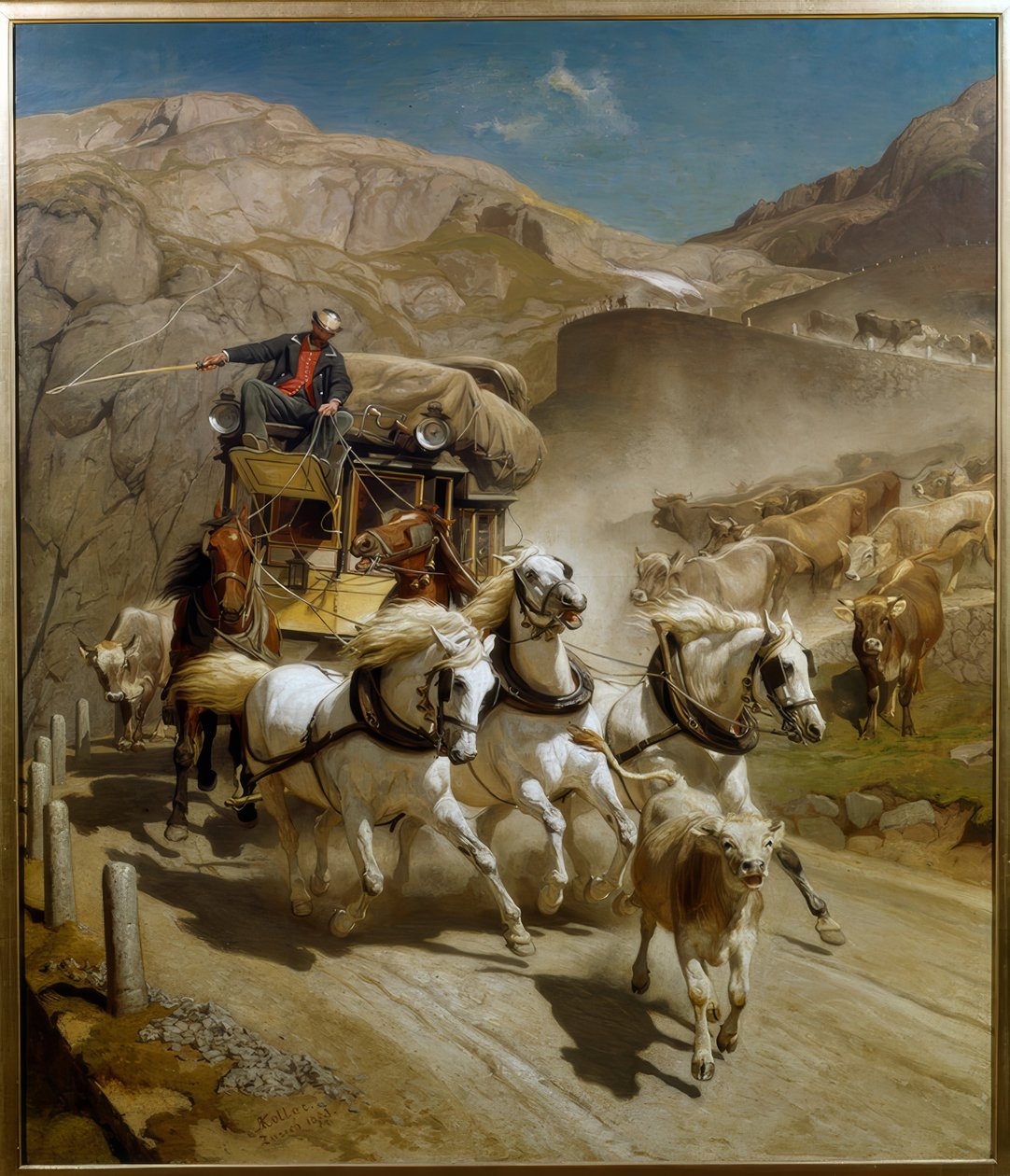 Gotthard Mail Coach af Rudolf Koller