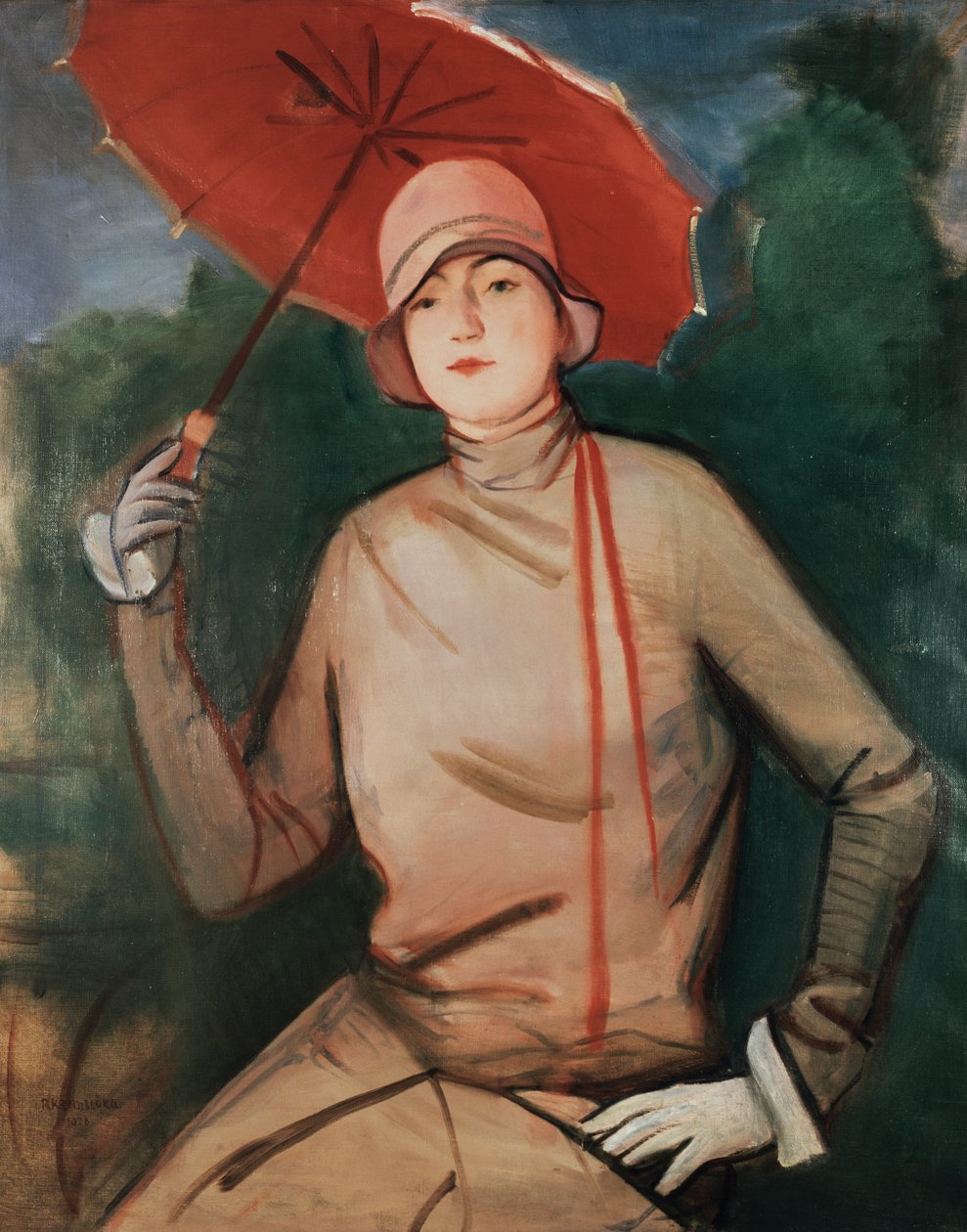 Portræt af kunstnerens hustru af Rudolf Kremlicka