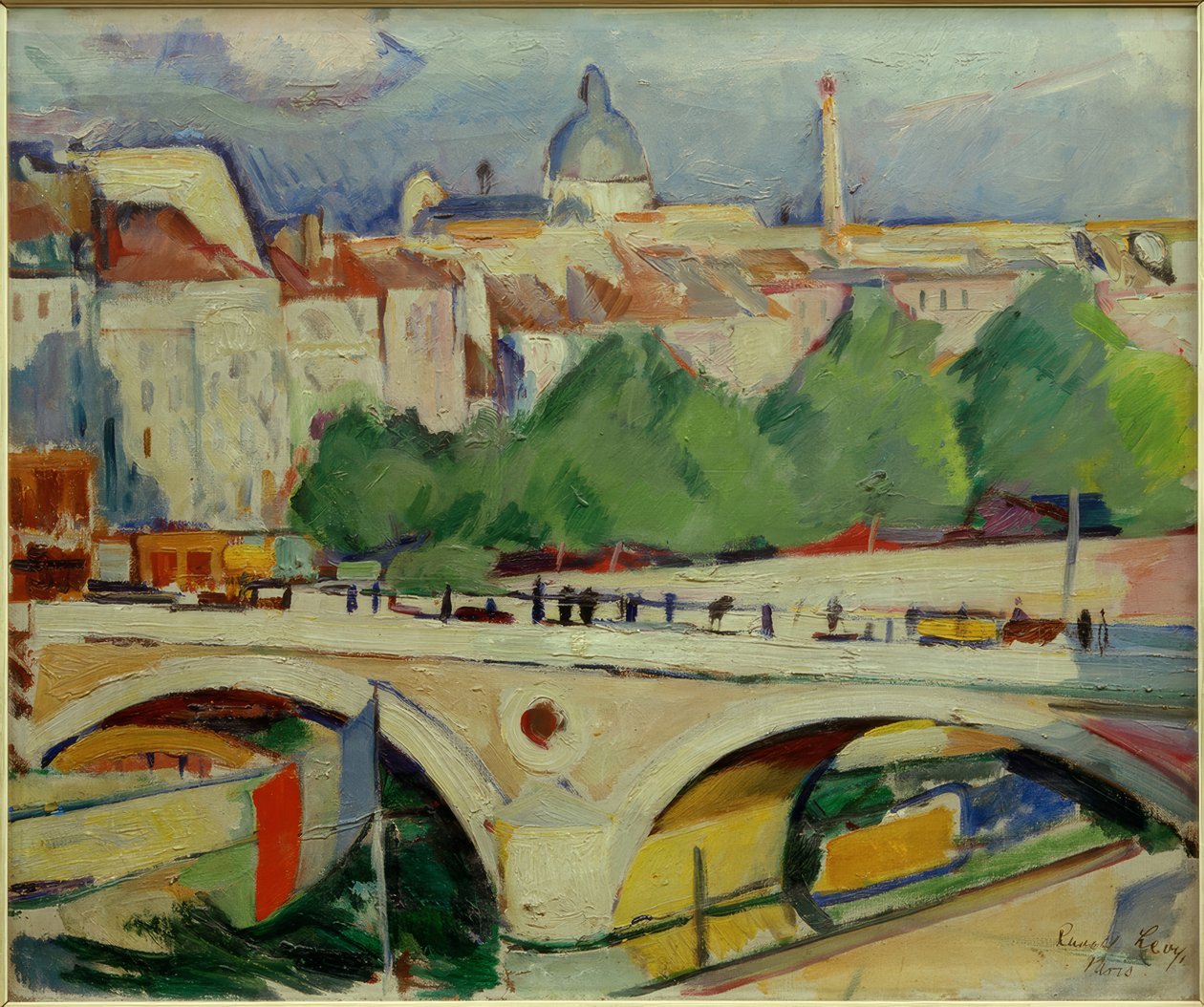 Udsigt over Pont Marie af Rudolf Levy