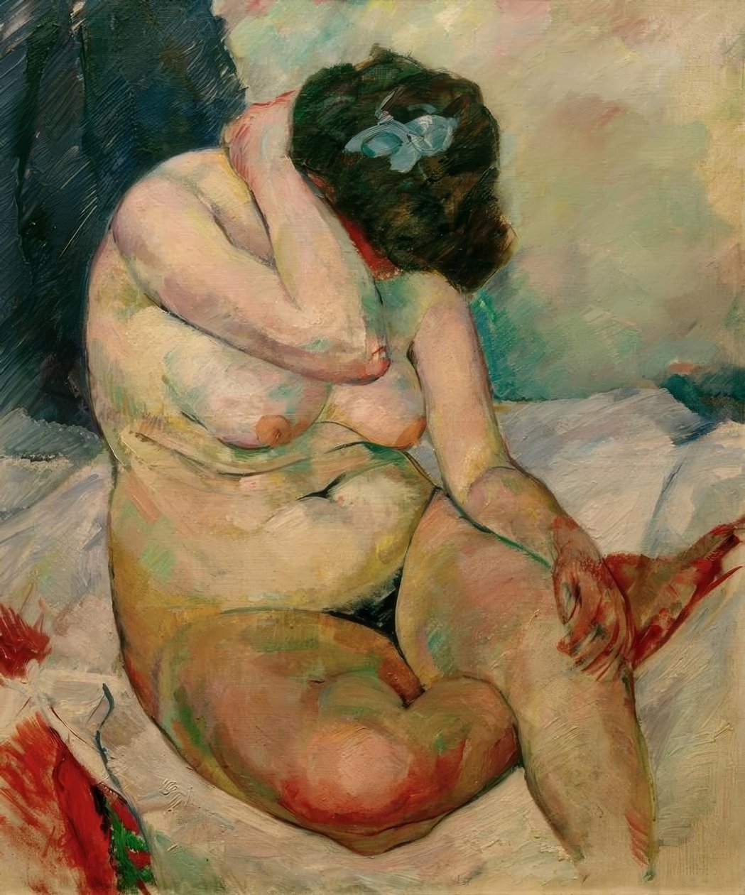 Siddende kvindelig nøgen, Paris af Rudolf Levy