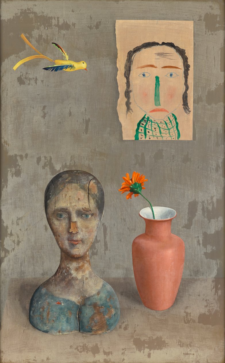 Stilleben med to hoveder af Rudolf Wacker