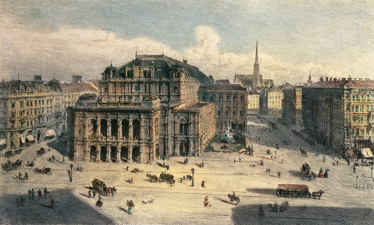 Wiens Statsopera, ca. 1869 af Rudolf von Alt