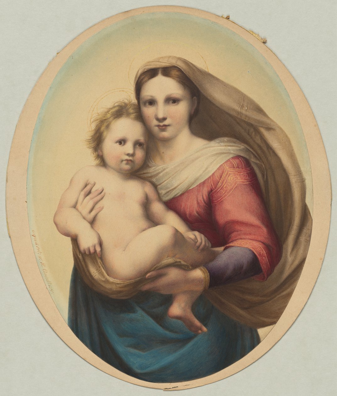 Kopi efter Raphaels sixtinske madonna, 1800-tallet. af Rudolph Geudtner