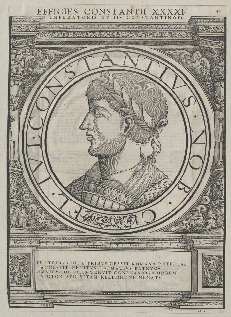 Den romerske kejser Constantius II (tryk) af Rudolph Wyssenbach