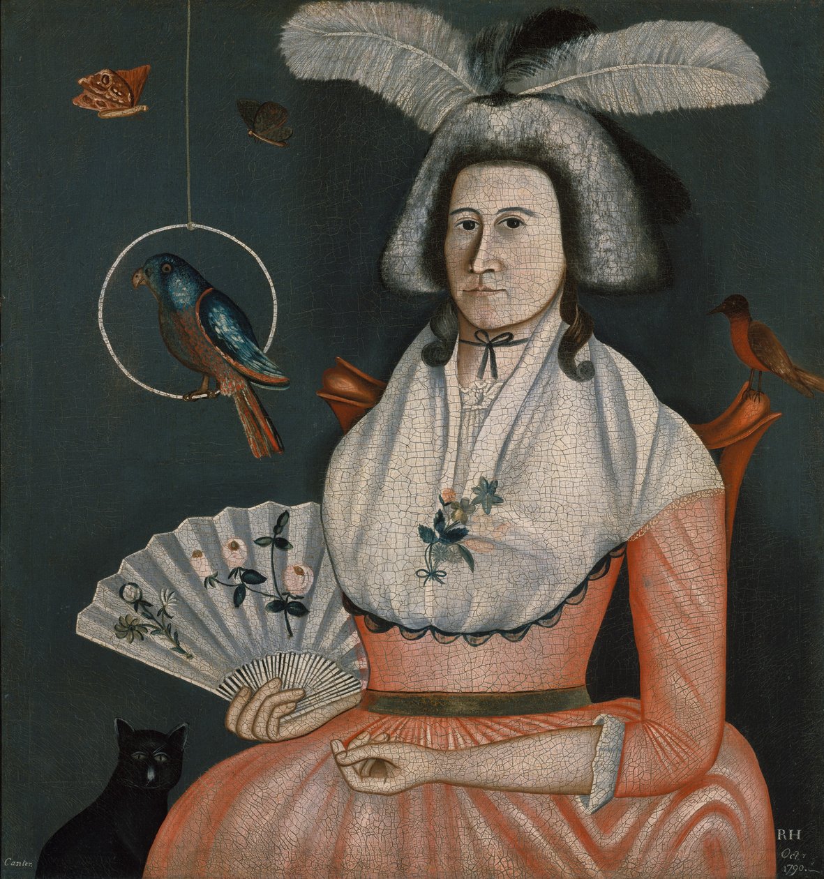 Molly Wales Fobes, 1790. af Rufus Hathaway