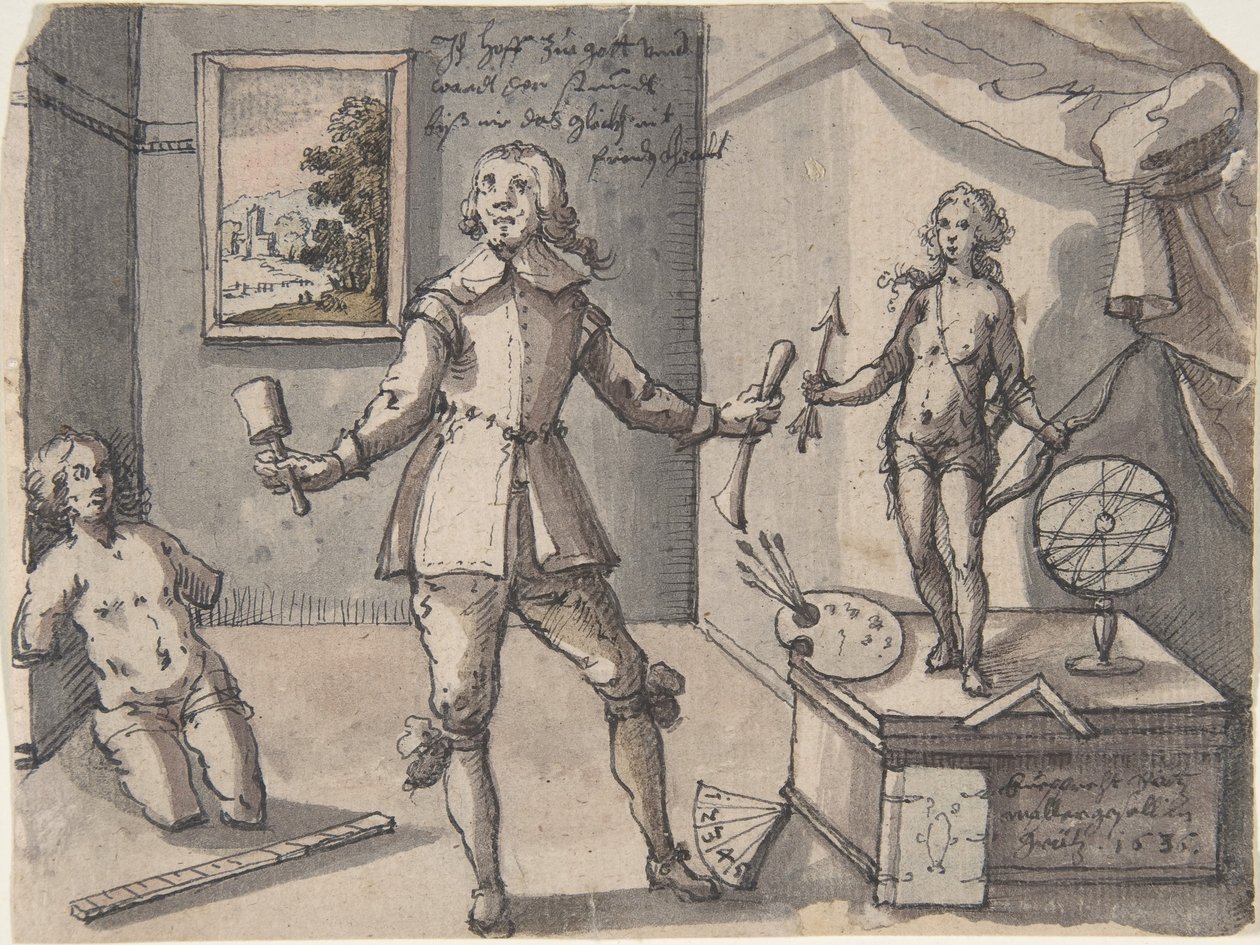 Kunstneren i sit atelier, 1636. af Ruprecht Bartz