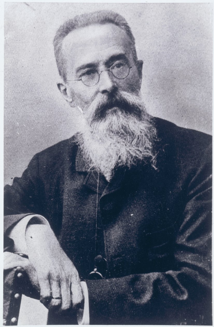 Portræt af Nikolai Andreievich Rimsky-Korsakov (1844-1908) af Russian Photographer