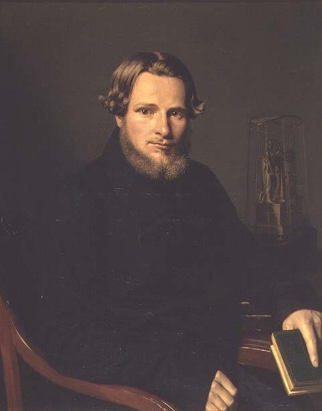 Portræt af Pjotr Vasilievich Filatov, ca. 1840 (par af 74388) af Russian School