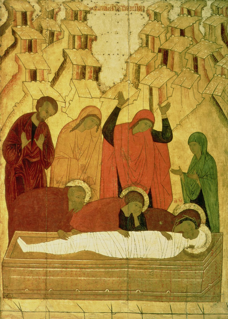 Gravmælet (tempera på panel) af Russian School