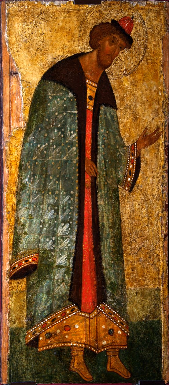 Sankt Prins Boris, 1400-tallet. af Russian icon.