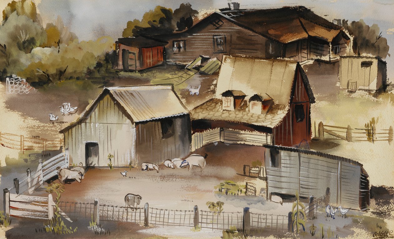 Iowa Farm, n.d. af Ruth Ziegler