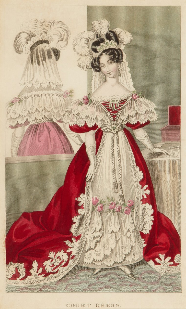 Hofkjole, ca. 1831 (håndfarvet radering) af S. Robinson