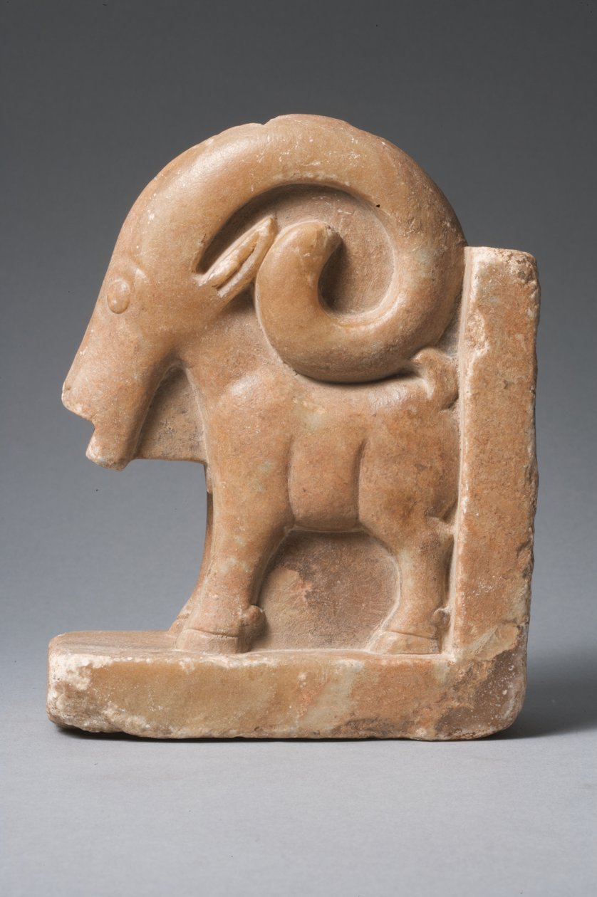 Ibex-skulptur (kalksten) af Sabaean