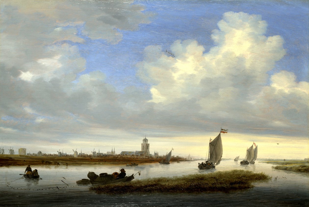 Udsigt over Deventer set fra nordvest af Salomon van Ruisdael or Ruysdael