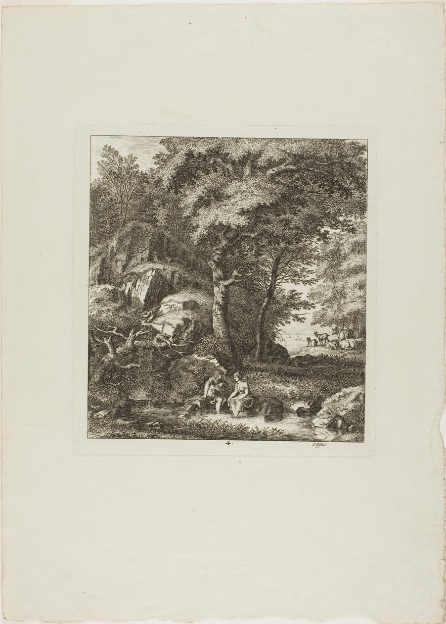 Et par sidder i en lysning af Salomon Gessner