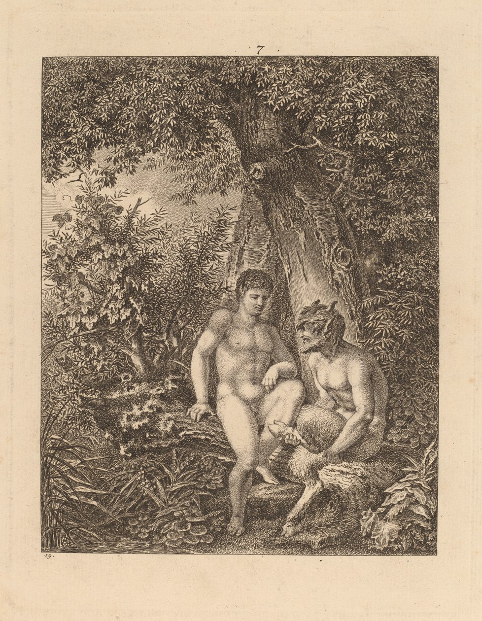 To Satyrer i en Skov, 1777. af Salomon Gessner